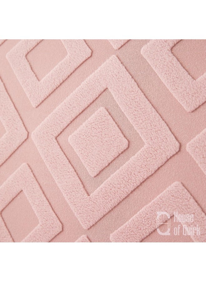 HOUSE OF QUIRK House of Quirk Universal Double Seater Jacquard Fabric Diamond Texture Sofa Cover 220 GSM Soft Touching Cover for Couch Flexible Stretch Sofa Slipcover (Pink, 145-185CM)  - Image 3