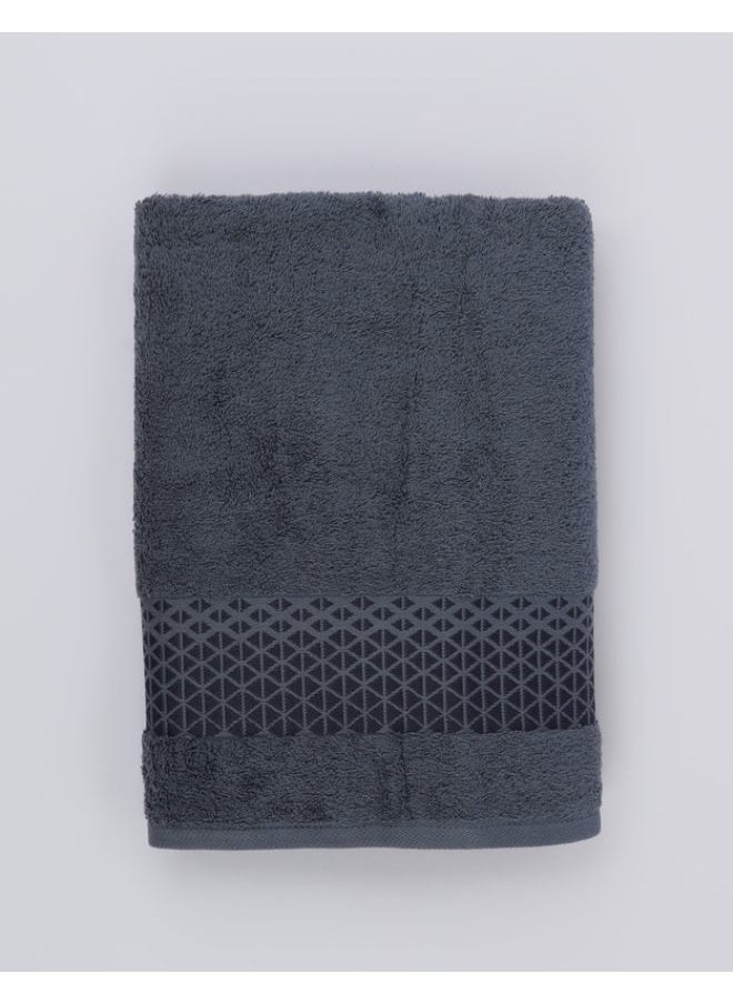 White Rose Triangle Towels - 500 GSM - 100% Cotton Terry - Jacquard Border- 1 Bath Sheet 85x170 cm- Luxury Touch - Extra Absorbent-Blue  - Image 5