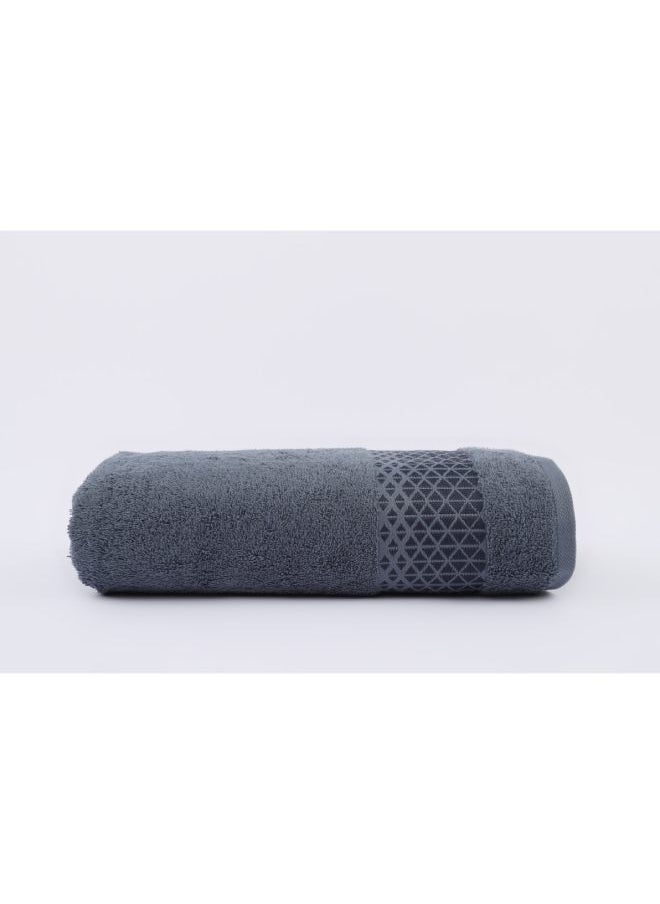 White Rose Triangle Towels - 500 GSM - 100% Cotton Terry - Jacquard Border- 1 Bath Sheet 85x170 cm- Luxury Touch - Extra Absorbent-Blue  - Image 2