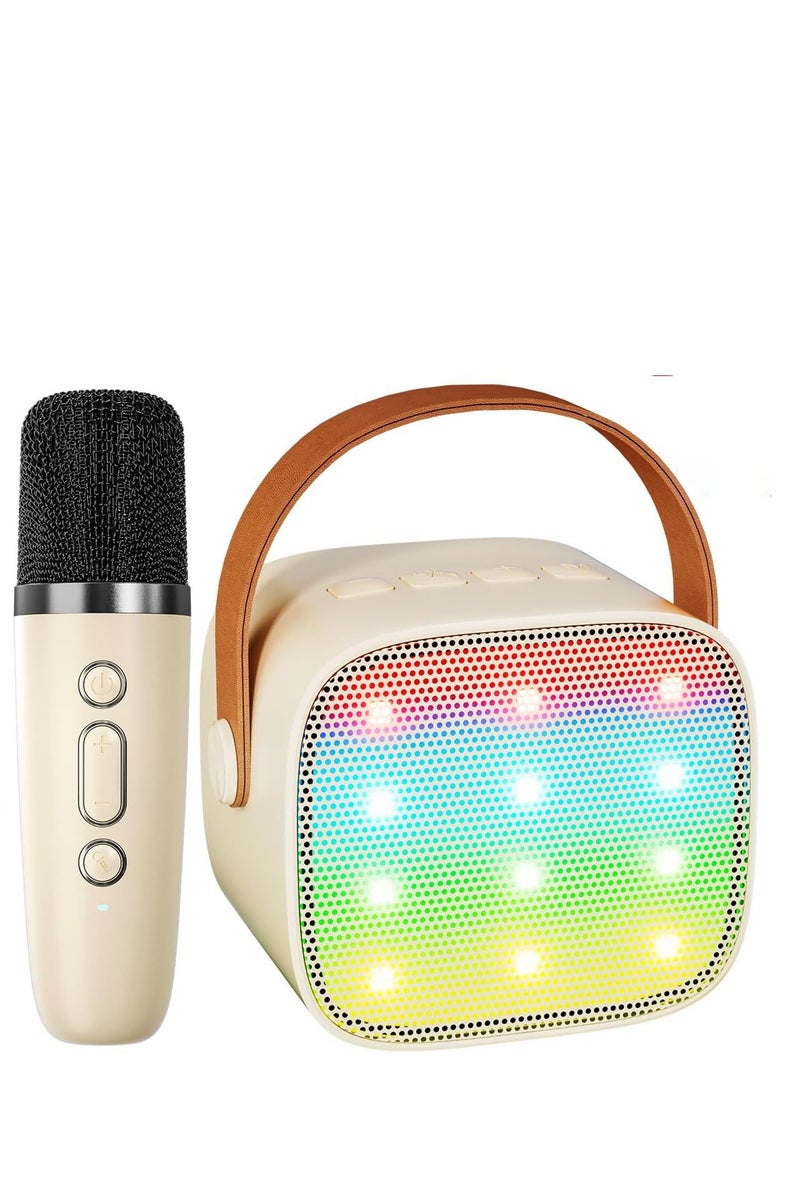 Mini Karaoke Machine for Kids, Portable Bluetooth Speaker with 2 Wireless Microphone for Adults with Led Lights, Karaoke Gifts for Girls and Boys Birthday Home Party - Image 1