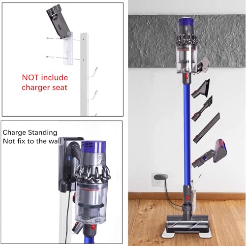 XIGOO Storage-Stand-Docking-Station-Holder Compatible with V15 Detect V11 V10 V8 V7 V6 Cordless Vacuum Cleaners, Stable Metal Organizer Rack(White, 6 Hooks) - Image 3