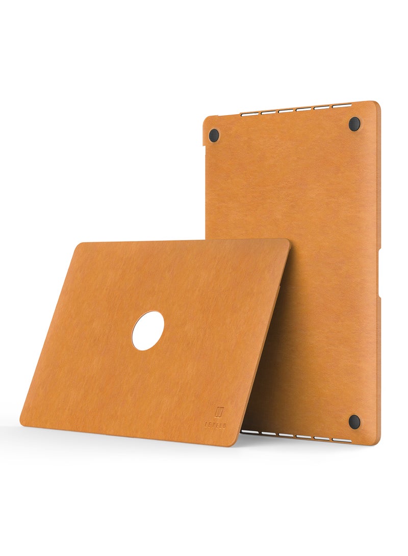 LEVELO Gevena Leather Cover for Macbook Pro 15 inch/ Lightweight and Ultra-Thin Laptop Case / Scratch and Damage Protection - Brown  - Image 1