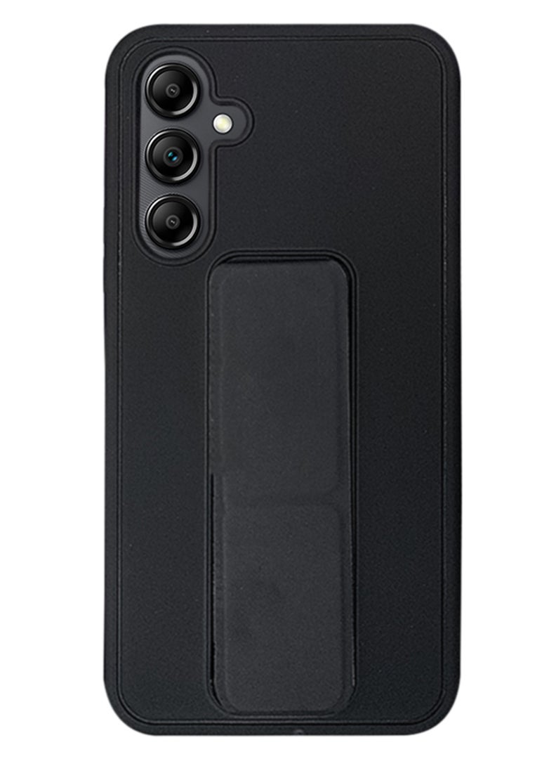 Theodor Fully Covered With Finger Grip Stand Holder Anti Slip Shockproof Silicone Protective Case Cover For Samsung Galaxy A54 BLACK - Image 1