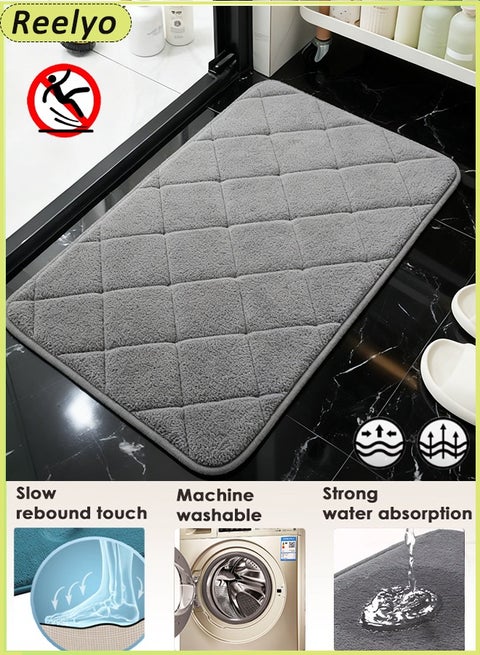 Bathroom Rug Quick Dry Mats, Soft and Absorbent Bathroom Rugs, Rubber Backing Machine Washable Shower Floor Rugs, Bathmat Runner, Bathroom Home Decor Accessories（40*60cm）