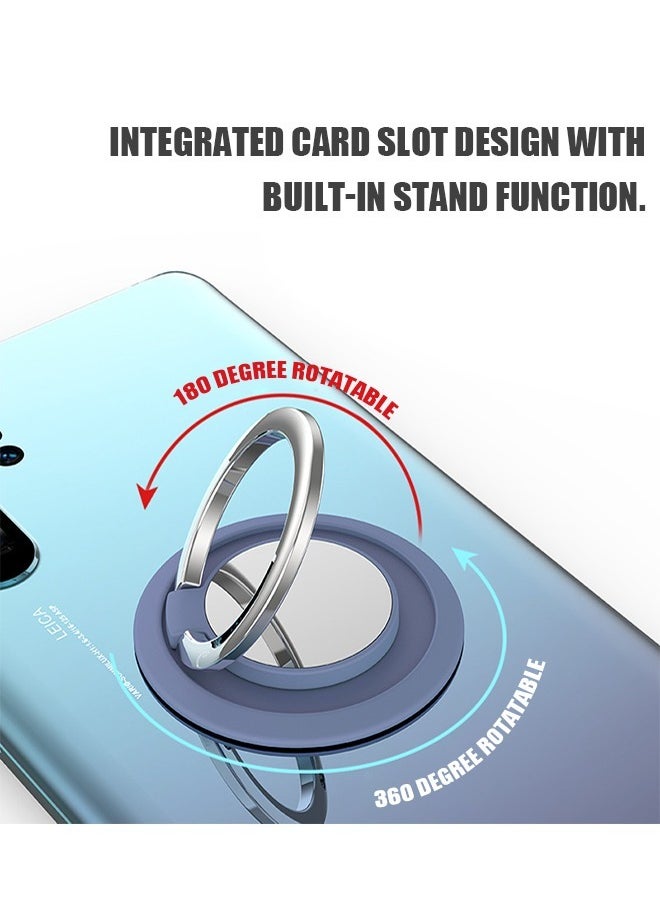 Generic - 2 Pcs Magnetic Cell Phone Ring Holder, 360° Rotation Collapsible Mobile Phone Grip Stand Holder, Finger Ring Grip (Silver+Purple) - Image 1