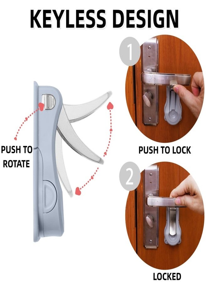 PUGED Baby Proof Door Handle Lever Lock Child Proofing Safety Lock for Door Handles Door Lever Lock One Hand Operation Simple Install No Drilling Child Safety Door Handle Lock (Grey, 1 Pack) - Image 4