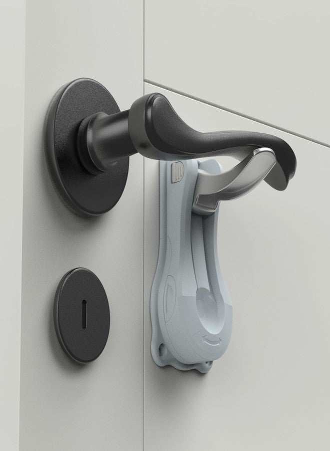 PUGED Baby Proof Door Handle Lever Lock Child Proofing Safety Lock for Door Handles Door Lever Lock One Hand Operation Simple Install No Drilling Child Safety Door Handle Lock (Grey, 1 Pack) - Image 1