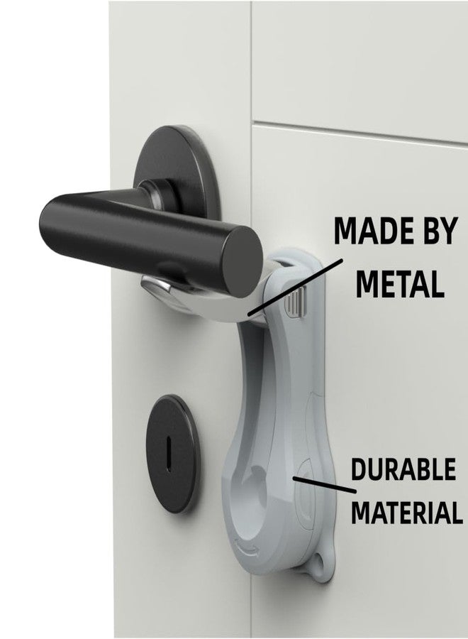 PUGED Baby Proof Door Handle Lever Lock Child Proofing Safety Lock for Door Handles Door Lever Lock One Hand Operation Simple Install No Drilling Child Safety Door Handle Lock (Grey, 1 Pack) - Image 2