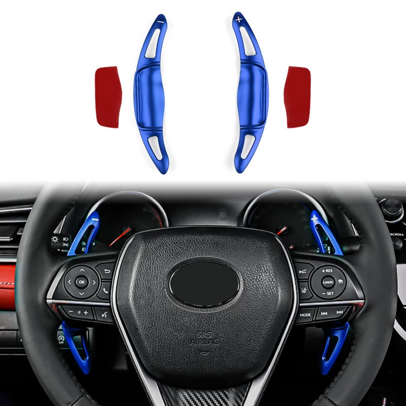 CKE Compatible with Toyota Camry 2025 2024 2023 2022 2021 2020 2019 2018 for Corolla RAV4 Crown Avalon Accessories Sporty Car Paddle Shifter Extension Shift Paddle Cover Trims -Blue - Image 5