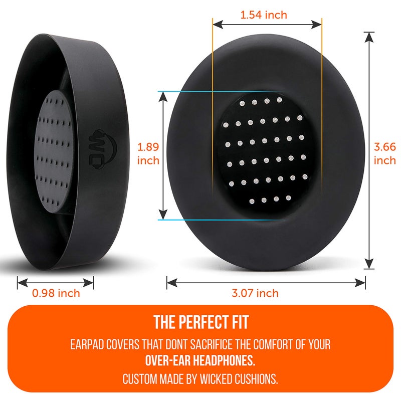 WC SweatZ Patented Protective Earpad Covers Made by WC | Fits Beats Studio 3 & 2 (Does Not Fit Beats Solo) / Bose 700 / Skull Candy Crusher/Hesh & More | Sweatproof & Easily Washable | Black - Image 5