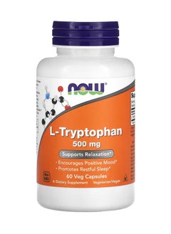 now L-Tryptophan, 500 mg, 60 Veg Capsules  - Image 1