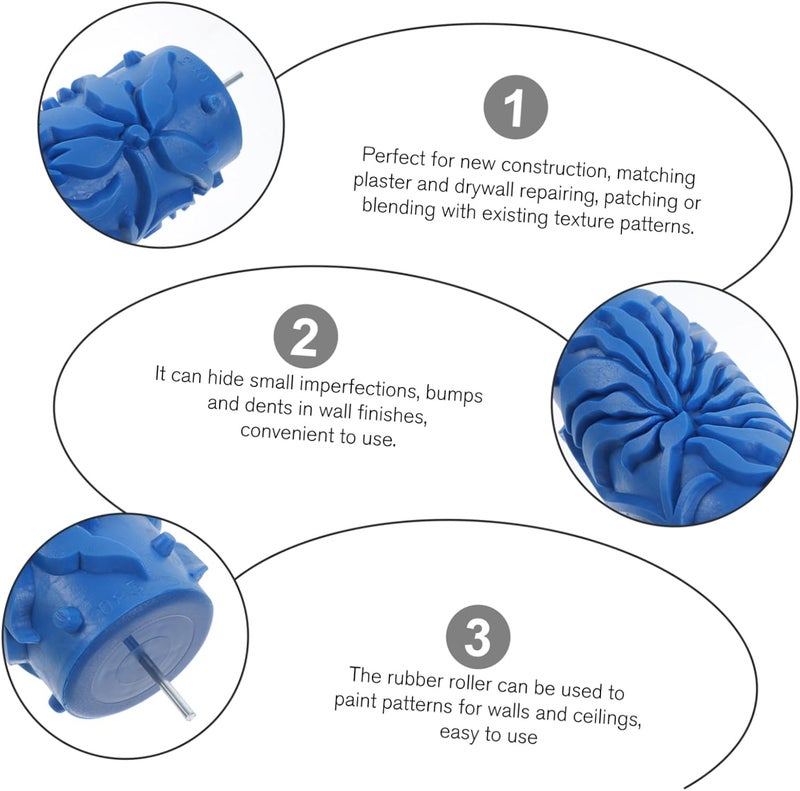 DOITOOL DIY Textured Paint Roller Embossing Rubber Roller for Artistic Wall Decoration and Reusable Wall Art Tool for Projects - Image 1
