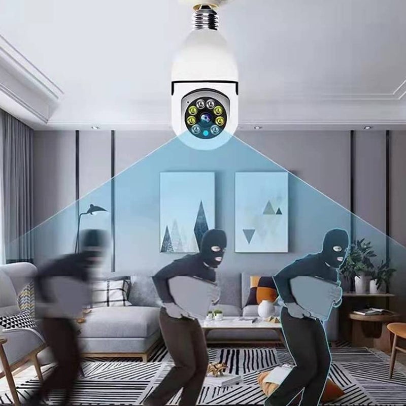 SIOVS WiFi Camera CCTV Camera 1440p Wireless PTZ Bulb Shape V380 Pro Indoor 360 Smart Home Security Camera Light Vision 24x7 Continuous Recording with Motion Sensor LED Lights Auto Tracking  - Image 2