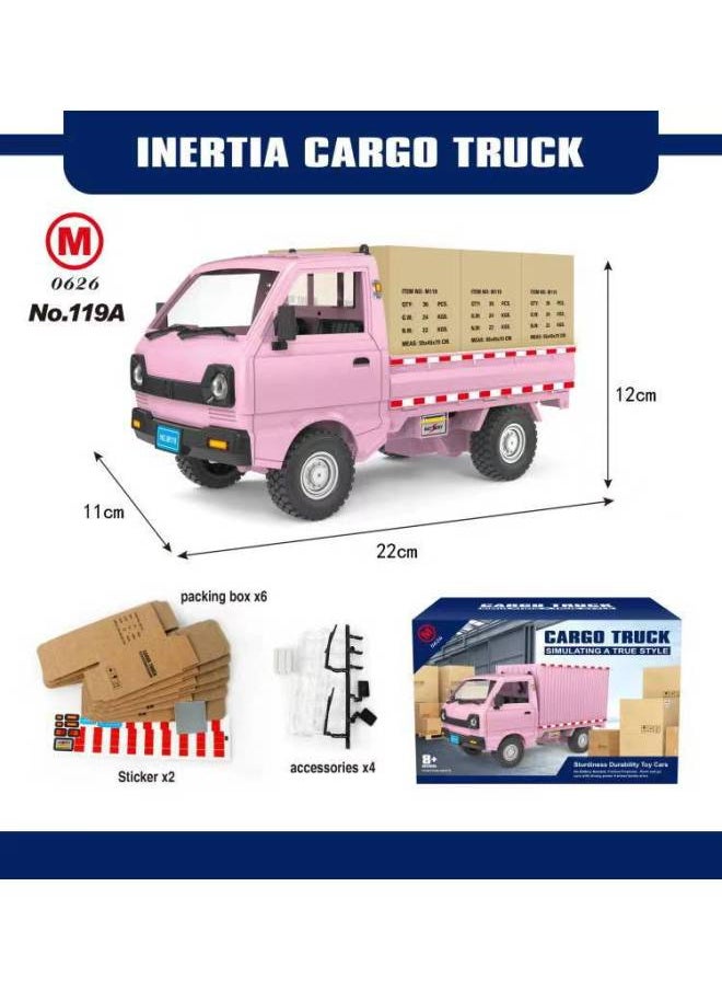 Generic Realistic Liugong Clifford Van Cargo Truck Model Toy Car Drift Charging Inertia Children's Play Vehicle Durable Plastic-Color:119A Pink (inertia Car)  - Image 1