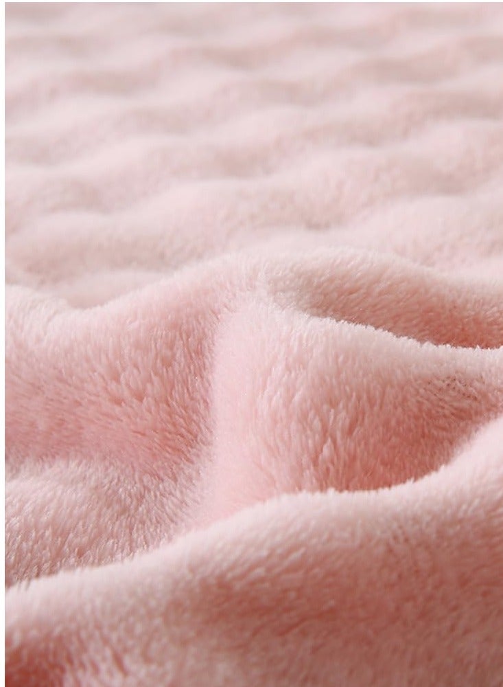 زيريفام zerifam بطانية -- بطانية الشتاء ، سميكة فقاعة نسيج بطانية ، مناسبة للمكاتب ، والكراسي ، والأرائك ، والتخييم السفر قيلولة بطانية حجم 180 * 200 سم ( الوردي ) . - Image 3