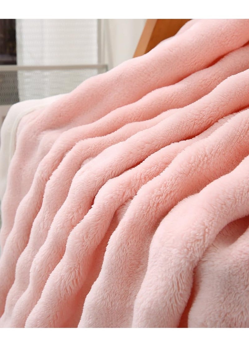 زيريفام zerifam بطانية -- بطانية الشتاء ، سميكة فقاعة نسيج بطانية ، مناسبة للمكاتب ، والكراسي ، والأرائك ، والتخييم السفر قيلولة بطانية حجم 180 * 200 سم ( الوردي ) . - Image 4