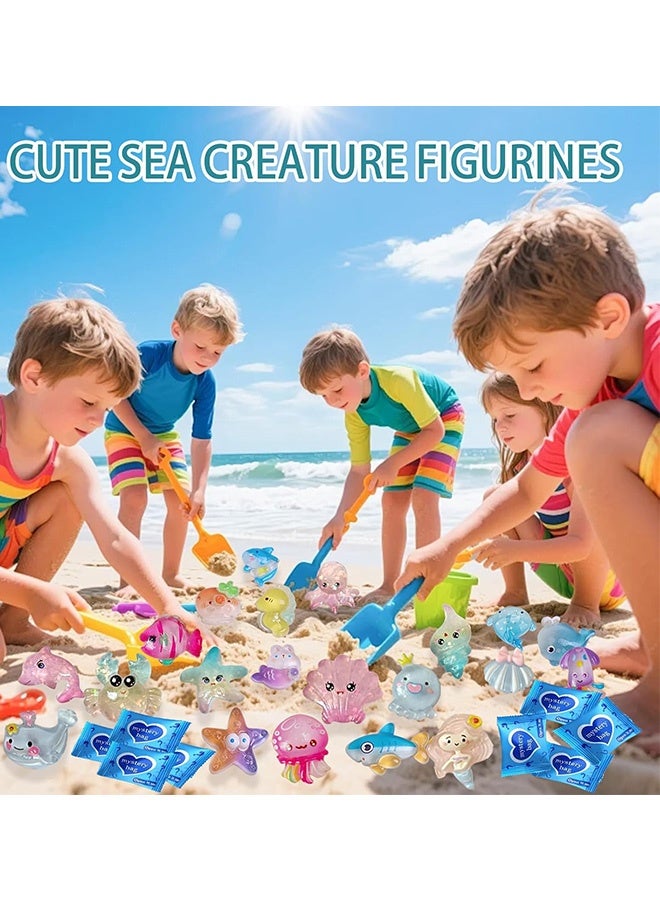 50 Pcs Mini Luminous Ocean Resin Animals Blind Bags Glow in The Dark Tiny Sea Creatures Figurines for Aquarium Fish Tank Potted Plant Dollhouse DIY Decor Birthday Gift Party Favors - Image 2