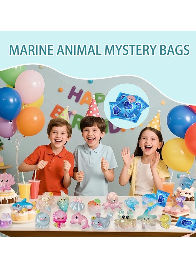 50 Pcs Mini Luminous Ocean Resin Animals Blind Bags Glow in The Dark Tiny Sea Creatures Figurines for Aquarium Fish Tank Potted Plant Dollhouse DIY Decor Birthday Gift Party Favors - Image 5