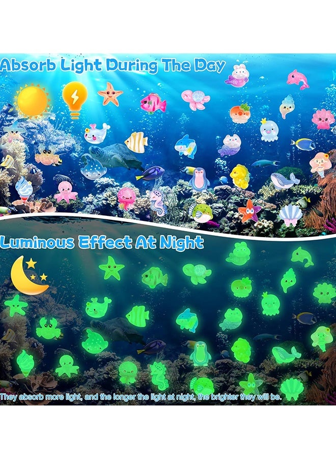 50 Pcs Mini Luminous Ocean Resin Animals Blind Bags Glow in The Dark Tiny Sea Creatures Figurines for Aquarium Fish Tank Potted Plant Dollhouse DIY Decor Birthday Gift Party Favors - Image 4