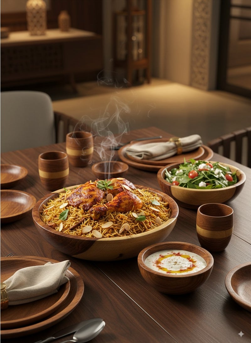 CASA HOME CasaHome 4-Piece Rosewood Bowl Set Handcrafted Wooden Serving Bowls Graduated Sizes 10–25 cm Egypt - Image 1