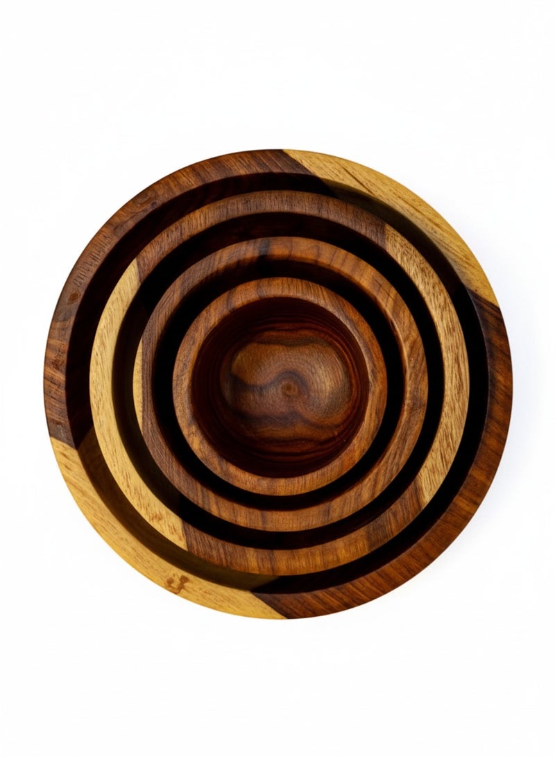 CASA HOME CasaHome 4-Piece Rosewood Bowl Set Handcrafted Wooden Serving Bowls Graduated Sizes 10–25 cm Egypt - Image 2