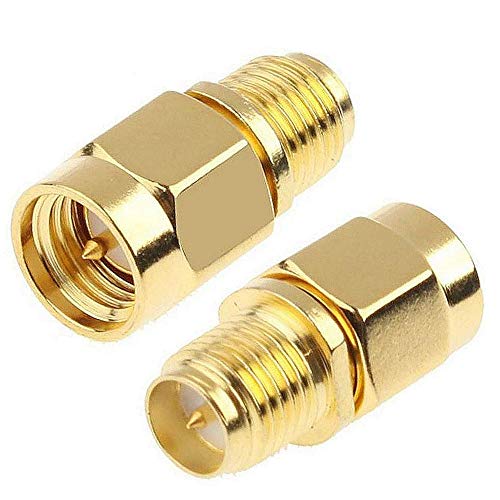 TengKo SMA Male Plug to RP-SMA Female RF Straight Connector Gold Plating Adapter for Wi-Fi Antenna Repeaters Radio Signal Extension Cable (2 Pack) - Image 1