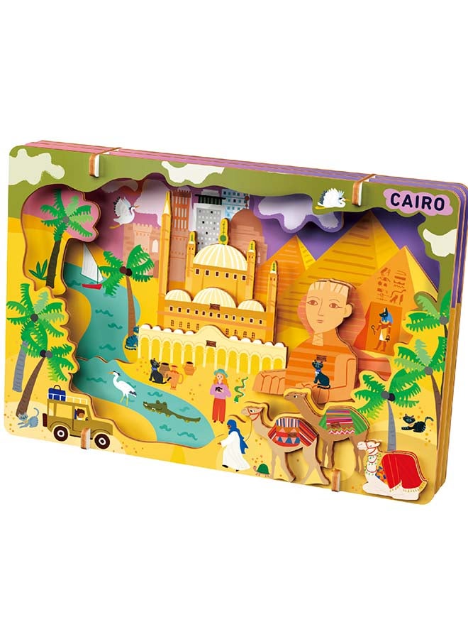 Avenir Let’s Travel Together 3D Cityscape Puzzle – Cairo Wooden DIY Model Kit | Build Famous Landmarks with Illustrated Guide | Educational Travel Gift for Kids & Adults - Image 2