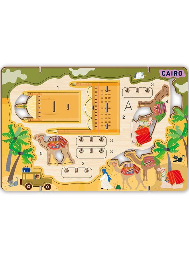 Avenir Let’s Travel Together 3D Cityscape Puzzle – Cairo Wooden DIY Model Kit | Build Famous Landmarks with Illustrated Guide | Educational Travel Gift for Kids & Adults - Image 3