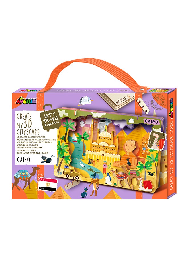 Avenir Let’s Travel Together 3D Cityscape Puzzle – Cairo Wooden DIY Model Kit | Build Famous Landmarks with Illustrated Guide | Educational Travel Gift for Kids & Adults - Image 1