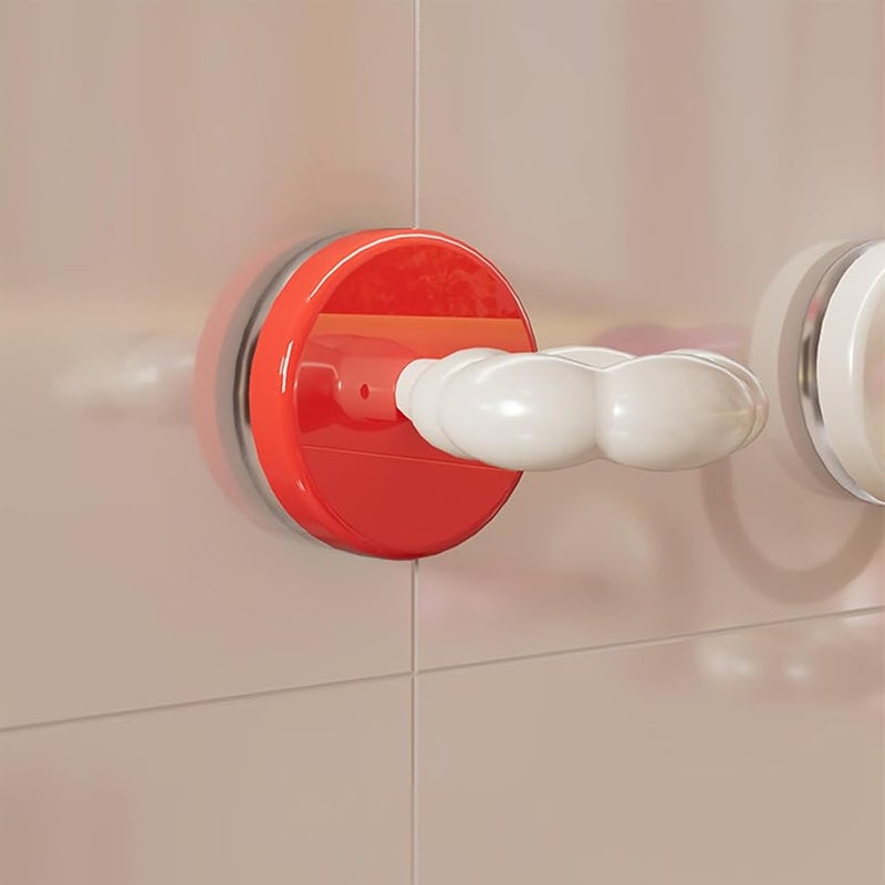 Red Suction Cup Hooks No Punching Towels Hooks Anti Slip Load Bearing Home Organizer - Image 4