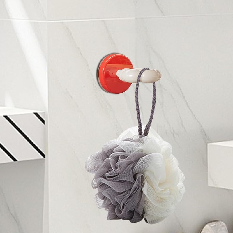 Red Suction Cup Hooks No Punching Towels Hooks Anti Slip Load Bearing Home Organizer - Image 5