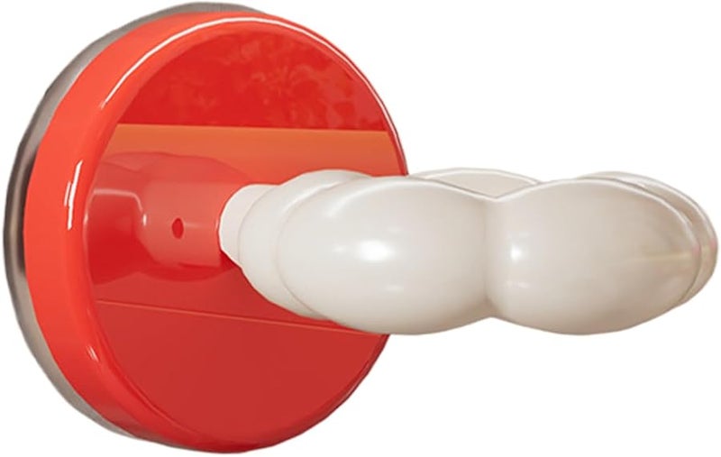 Red Suction Cup Hooks No Punching Towels Hooks Anti Slip Load Bearing Home Organizer - Image 1