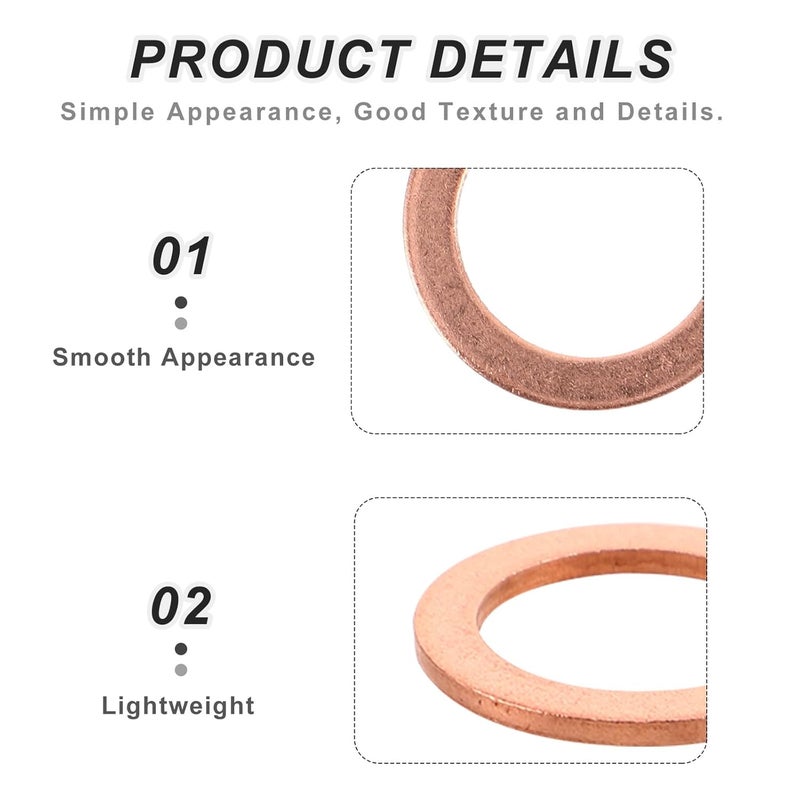 25PCS Oil Crush Washer Accessories - Copper Oil Drain Plug Gasket - Washer Gaskets Seals Replacement Compatible with Mercedes - Image 3