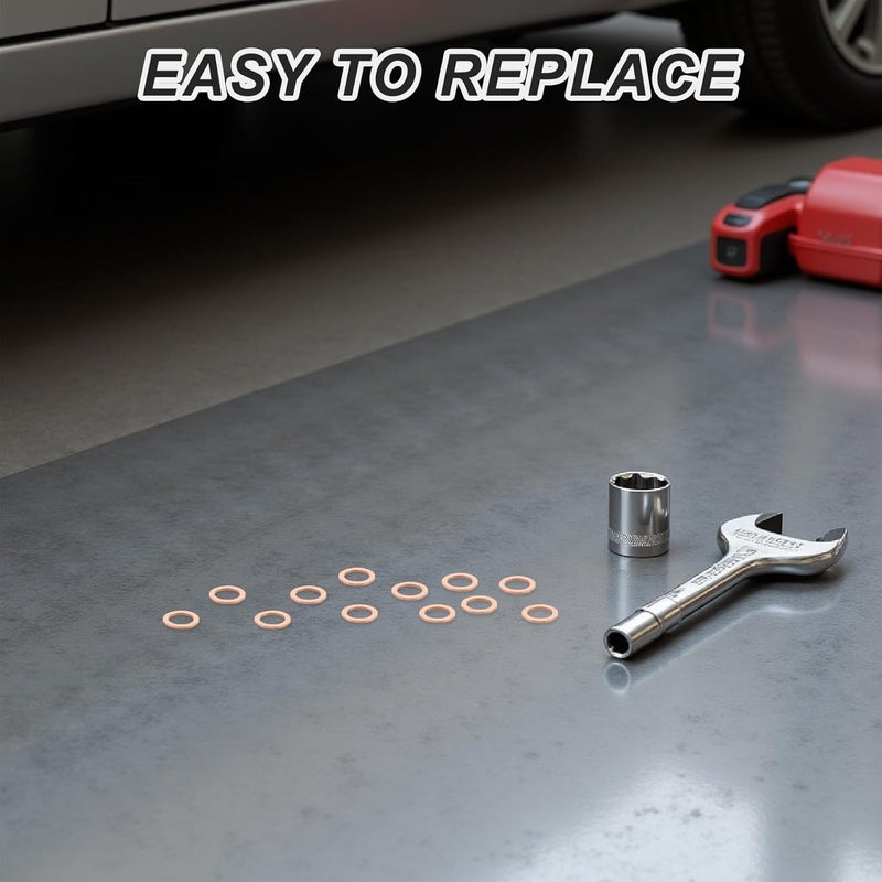 25PCS Oil Crush Washer Accessories - Copper Oil Drain Plug Gasket - Washer Gaskets Seals Replacement Compatible with Mercedes - Image 4