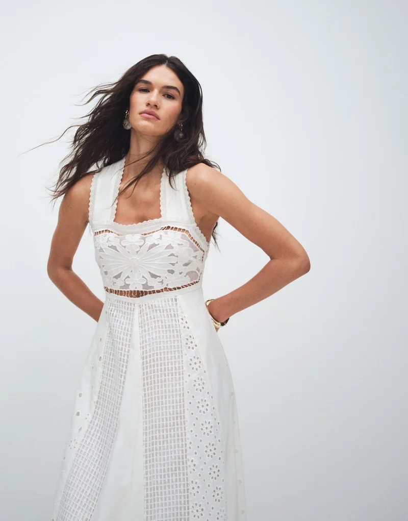 TOPSHOP Broderie Woven Dress