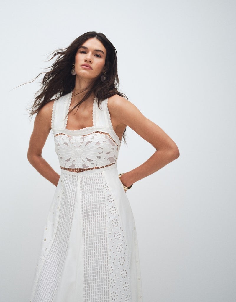 TOPSHOP Broderie Woven Dress - Image 1