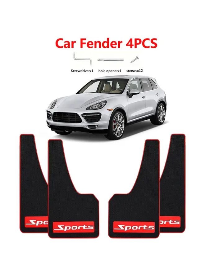 4pcs Black Red Short Car Mudguards Heavy Duty SUV Mud Flaps with Installation Tools - Image 5