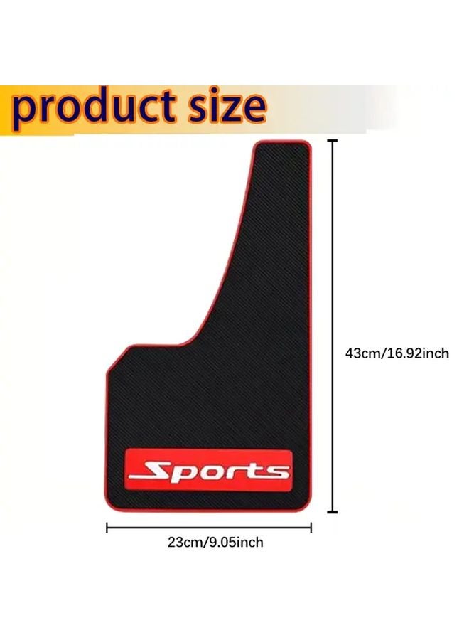 4pcs Black Red Short Car Mudguards Heavy Duty SUV Mud Flaps with Installation Tools - Image 3