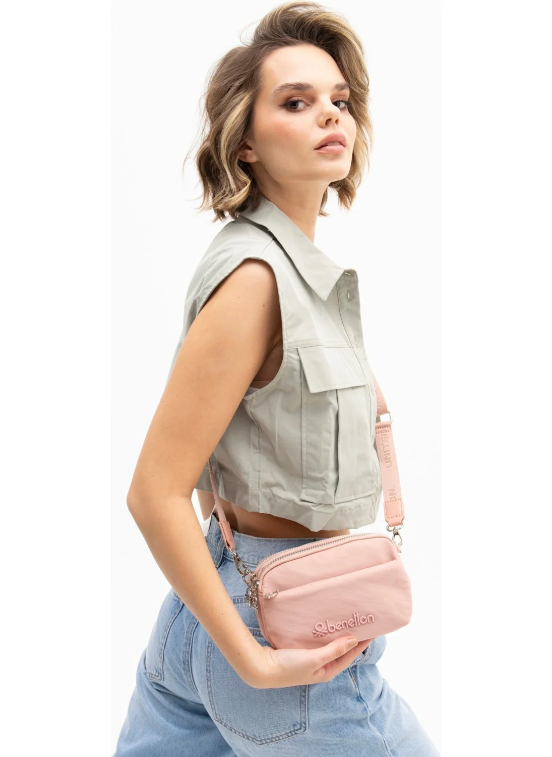يونايتد كولورز أوف بينتيون Benetton Women's Crossbody Bag Pink BNT1205