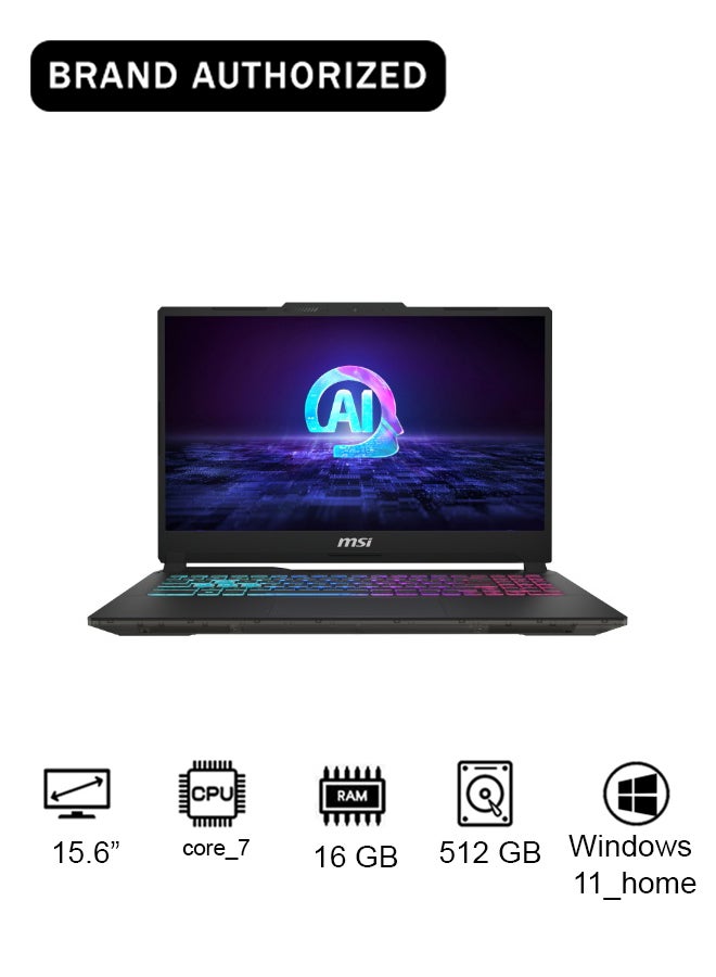 MSI Cyborg Laptop With 15.6-Inch Full HD Display,Core 7 240H Processor/16GB RAM/512GB SSD/Nvidia Geforce RTX 3050 6GB Graphics/Windows 11 Home Translucent Black - Image 1