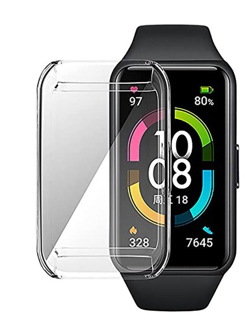 Huawei Band 7 Protective 360 Case Flexible TPU Case Soft Frame Shock Resistant - Clear
