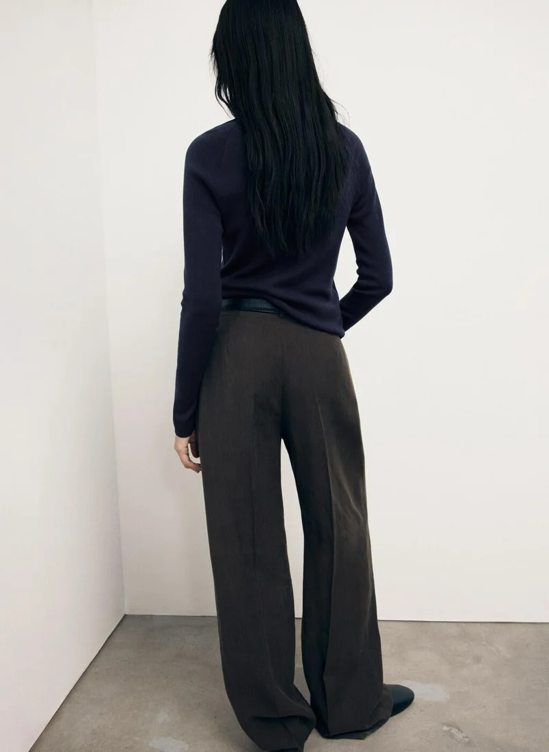 مانجو كنزة صوفية ناعمة بأكمام طويلة