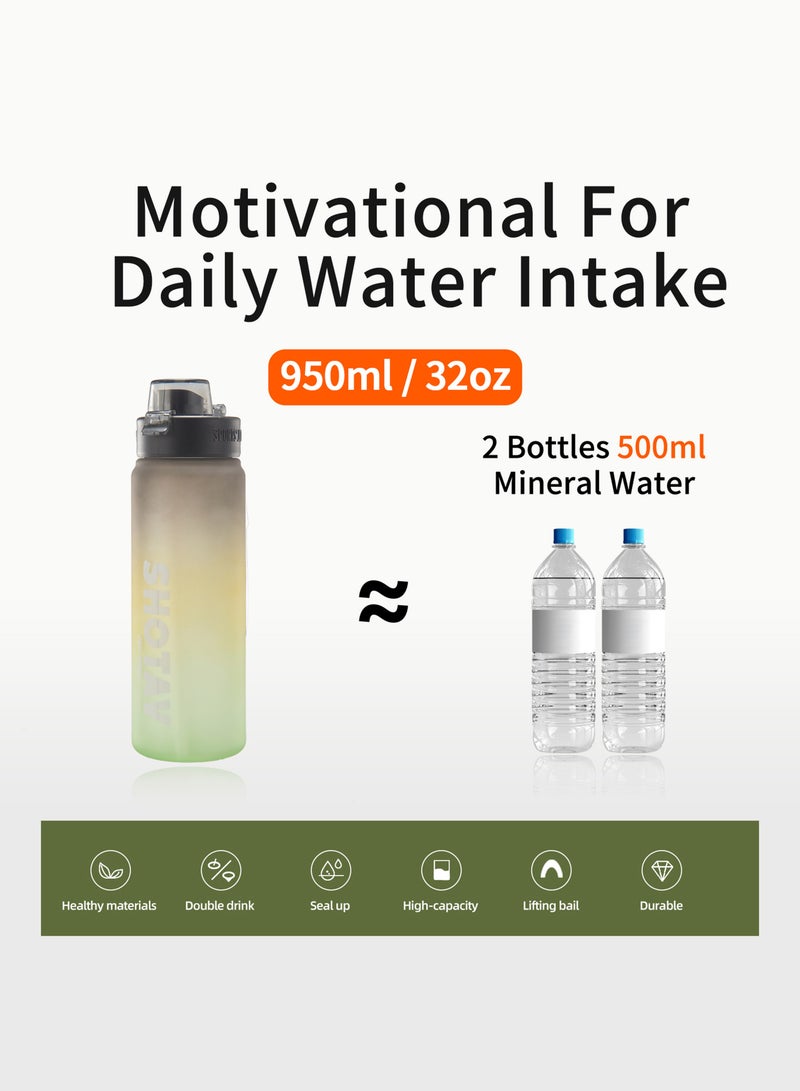 شوتاي زجاجات مياه رياضية سعة 1 لتر خالية من BPA ومضادة للتسرب بتدفق سريع مع ماصة قابلة للازالة، زجاجة مياه لصالة الالعاب الرياضية والمدرسة واللياقة البدنية والرياضات الخارجية من شوتاي، - Image 2