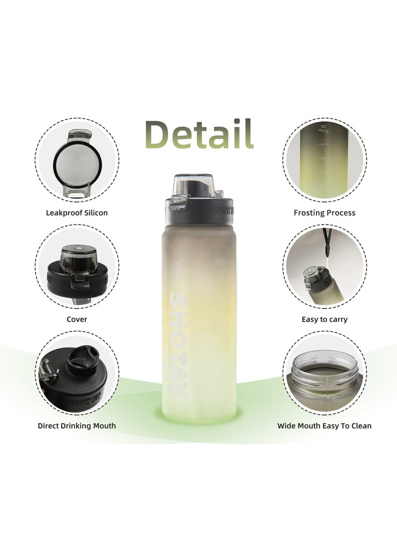 شوتاي زجاجات مياه رياضية سعة 1 لتر خالية من BPA ومضادة للتسرب بتدفق سريع مع ماصة قابلة للازالة، زجاجة مياه لصالة الالعاب الرياضية والمدرسة واللياقة البدنية والرياضات الخارجية من شوتاي، - Image 3