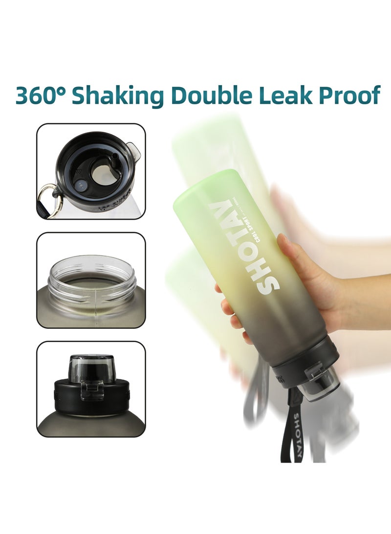 شوتاي زجاجات مياه رياضية سعة 1 لتر خالية من BPA ومضادة للتسرب بتدفق سريع مع ماصة قابلة للازالة، زجاجة مياه لصالة الالعاب الرياضية والمدرسة واللياقة البدنية والرياضات الخارجية من شوتاي، - Image 4