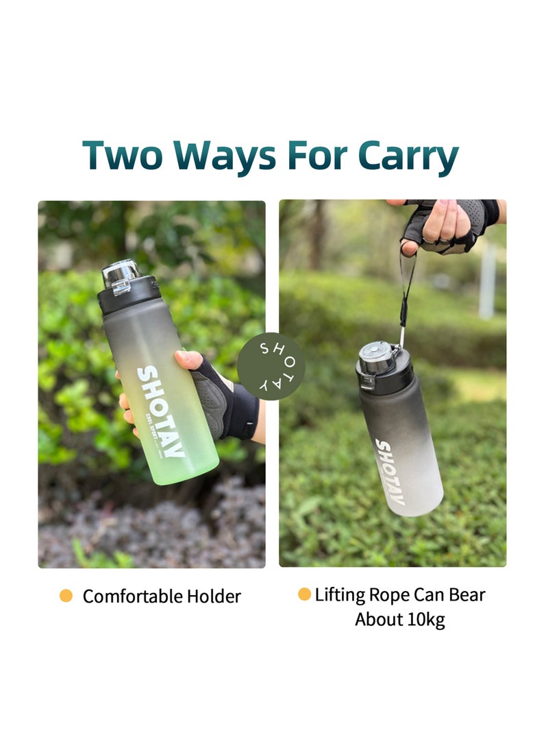 شوتاي زجاجات مياه رياضية سعة 1 لتر خالية من BPA ومضادة للتسرب بتدفق سريع مع ماصة قابلة للازالة، زجاجة مياه لصالة الالعاب الرياضية والمدرسة واللياقة البدنية والرياضات الخارجية من شوتاي، - Image 5