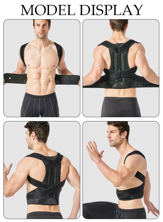DUNISO Posture Corrector Belt for Men and Women Comfortable Adjustable Back Braces Improve Neck Shoulder Posture Bands Pain Relief for Back Shoulders Neck M - Image 5