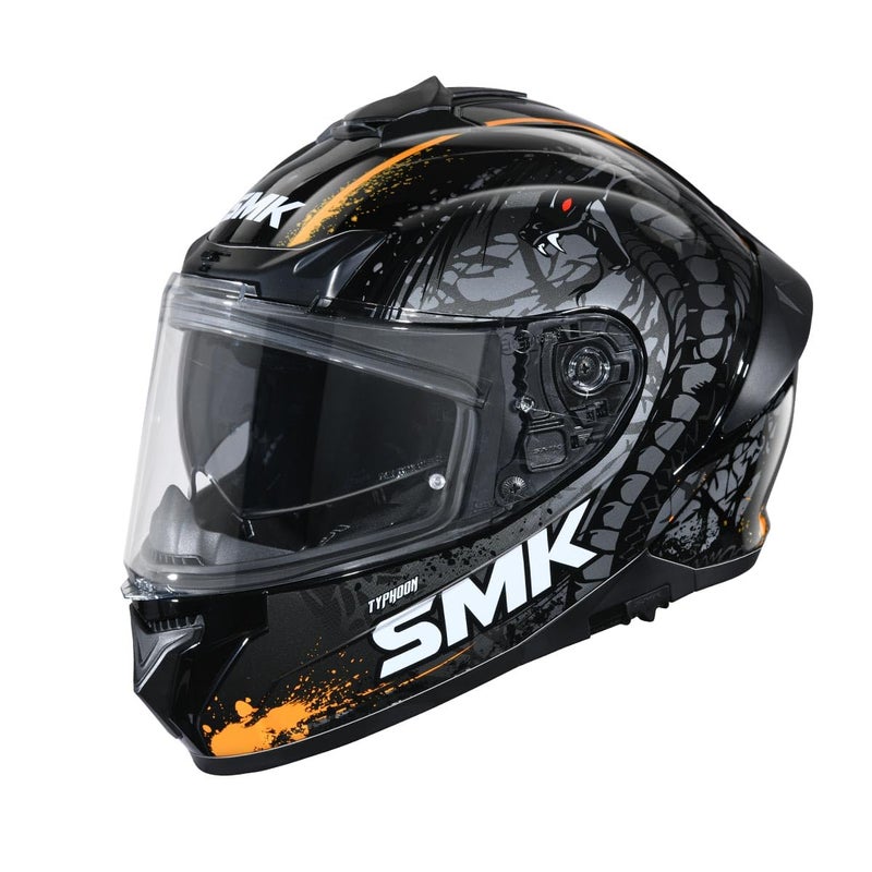 SMK Helmets SMK Reptile ISI ECE & DOT Certified Full Face Dual Visor Helmet for Men and Women with Pinlock Fitted Clear Visor and Inner Sun Visor - Image 4