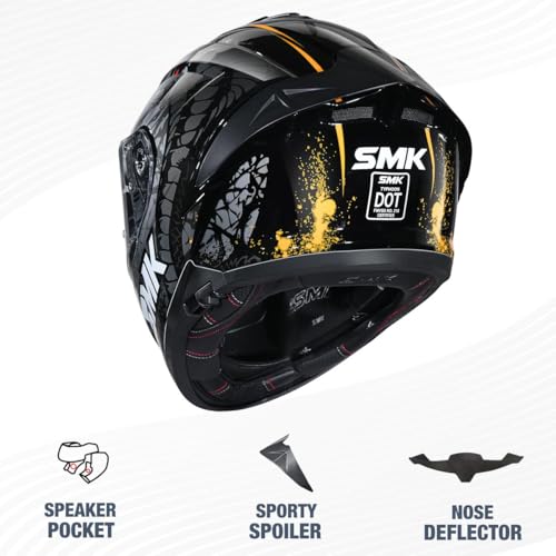 SMK Helmets SMK Reptile ISI ECE & DOT Certified Full Face Dual Visor Helmet for Men and Women with Pinlock Fitted Clear Visor and Inner Sun Visor - Image 2