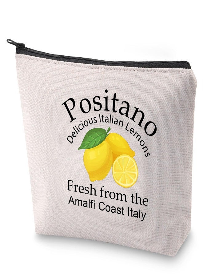 BLUPARK Italian Islands Cosmetic Bag Positano Delicious Italian Lemons Fresh Makeup Bag Southern Italy Travel Gift (Positano) - Image 1